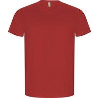 ROLY Men's Golden Plain Short-Sleeved T-Shirt in Red | Size: Small