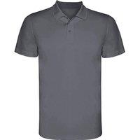 ROLY Men's Monzha Short-Sleeved Polo Shirt in Dark Grey | Size: 2XL