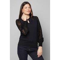 Wallis Women's Woven Sleeve Collared 2 In 1 With Knitted Tank in Black | Size: Small