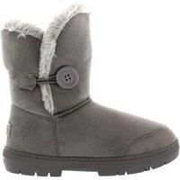 VIVA Freya: Women's Single Button Faux Fur Lining Mid-Calf Winter Boots in Grey | Size: 6
