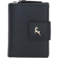 Ashwood Leather Women's 'Arte in Pelle' RFID Secure Leather Wallet/Purse with Zip & Stud Closure in Black