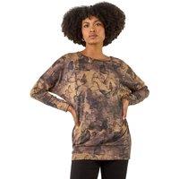 Roman Women's Butterfly Print Snit Top in Tan | Size: 20