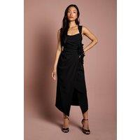 Coast Women's Corsage Pleated Pencil Dress in Black | Size: 12