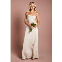 Coast Women's Teen Cowl Front Waterfall Skirt Bridesmaid Dress in Champagne | Size: 14-15 Years