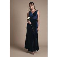 Coast Women's Velvet V Neck Fishtail Maxi Bridesmaid Dress in Navy | Size: 12