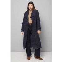 Wallis Women's Oversized Collar Maxi Coat in Navy | Size: 14