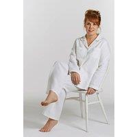 Lazy Linen Women's 'Pure Washed Linen' Pyjama Set in White | Size: 12-14