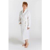 Lazy Linen Women's 'Pure Washed Linen' Bathrobe in White | Size: 14-16