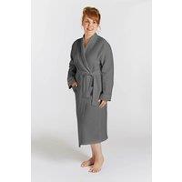Lazy Linen Women's 'Pure Washed Linen' Bathrobe in Charcoal | Size: 14-16