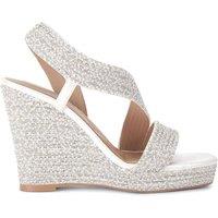 Carvela Women's 'Gala Wedge Jewel 110' Fabric Heels in White | Size: 5