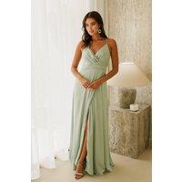 TFNC London Women's Sira Sage Maxi Dress in Green | Size: 10