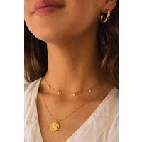 Elk & Bloom Women's Dainty 18K Gold Disc Choker Necklace