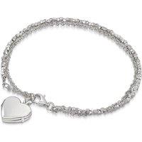 LOVELOX Lockets Women's Nugget Heart Locket Bracelet in Silver