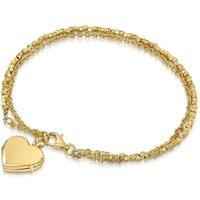 LOVELOX Lockets Women's Nugget Heart Locket Bracelet in Gold