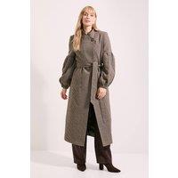 Wallis Women's Principles by Check Balloon Sleeve Coat | Size: 18