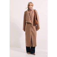 Wallis Women's Principles by Collar Wrap Maxi Coat in Taupe | Size: 14