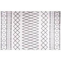 Berkfield Home Rug Washable 80x150 cm Black & White Anti Slip | Size: 100 cm diameter