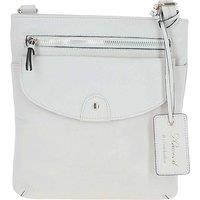 Ashwood Leather Women's 'Five CB' Real Leather Cross Body Bag in White