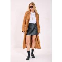 NastyGal Women's Panelled Faux Leather Pelmet Mini Skirt in Black | Size: 10