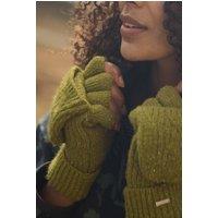 Weird Fish Women's Cassell Sparkle Fingerless Gloves in Green