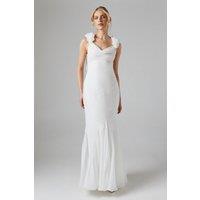 Coast Women's Trailing Petal Shoulder Detail Chiffon Wedding Dress in Ivory | Size: 12