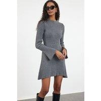 WOVCOR Women's Mini Knit A-Line Knit Dress in Grey | Size: Small