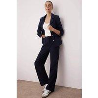 WOVCOR Women's Tailored Wide Leg Woven Trousers in Navy | Size: 6