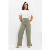 WOVCOR Women's Tailored Wide Leg Woven Trousers in Green | Size: 4