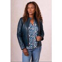 Lakeland Leather Women's Threlkeld' Leather Jacket in Blue | Size: 16