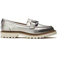 Moda In Pelle Women's 'Ettalee' Porvair Loafers in Metallic Silver | Size: 3