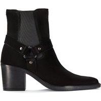 Clarks Women's Jesse Buckle Black Suede Ankle Boots | Size: 7-Standard Fit