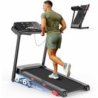 Dprodo Folding Treadmill with Incline, 0.8-14KM/H in Black