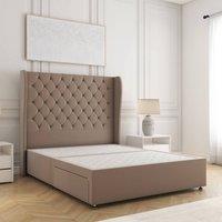 BSSPOKE Amelia Divan Bed Set Plush Velvet 54Headboard No Drawers No Mattress in Bronze | Size: Single
