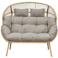 Artemis Home Cocona 2 Seat Standing Egg Chair in Light Brown