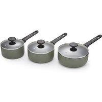 Morphy Richards 3 Piece Aluminium Saucepan Set in Green | Size: Medium