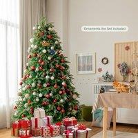 Costway 7ft Hinged Life-Like Christmas Tree W/ 450 LED Lights in Green