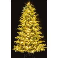 Costway 6 FT Artificial Christmas Tree Pre-lit Hinged Xmas Tree in Green