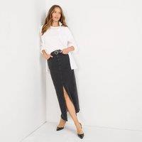 Lands' End Women's Soft Denim Maxi Skirt in Black | Size: 14-16