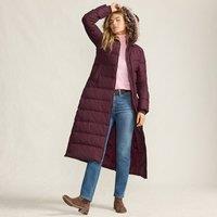 Lands' End Women's Hooded Maxi Down Coat in Burgundy | Size: 14-16