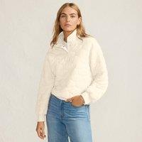 Lands' End Women's Onion Quilted Sweatshirt in Ivory | Size: 14-16