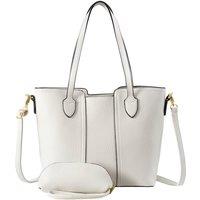 MODISHION Women's Fashion PU Leather Single Shoulder Tote Bag in White