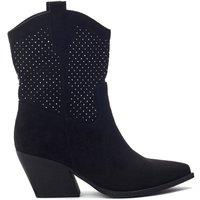 b.soleful Women's 'Gailaen' Alcantara Heeled Boots in Black | Size: 6