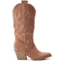 b.soleful Women's 'Gwyndolyn' Alcantara Heeled Boots in Camel | Size: 8