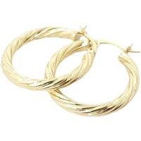 Harfi Women's Twisted Gold Plated Round Minimalist Stylish Hoops