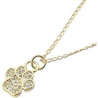 Harfi Women's Mini Dog Cat Paw Print Charm Gold Plated Necklace | Size: 18 inches