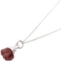 Harfi Women's Raw Pink Tourmaline October Birthstone Silver Necklace | Size: 18 inches