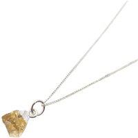 Harfi Women's Sterling Silver Raw Citrine November Birthstone Necklace | Size: 18 inches