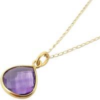 Harfi Women's Amethyst February Birthstone Pendant Charm Necklace in Gold | Size: 18 inches