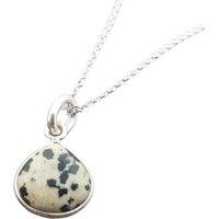Harfi Women's 925 Sterling Silver Dalmatian Jasper Necklace | Size: 18 inches