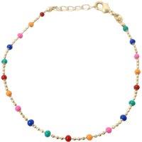Harfi Women's Gold Plated Carnival Multi Coloured Beaded Bracelet | Size: 7 inches